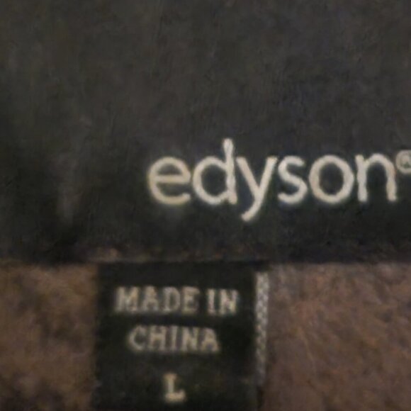 Women's Brown Dual Fabric - Open Draped Front Light Jacket - Picture 6 of 7